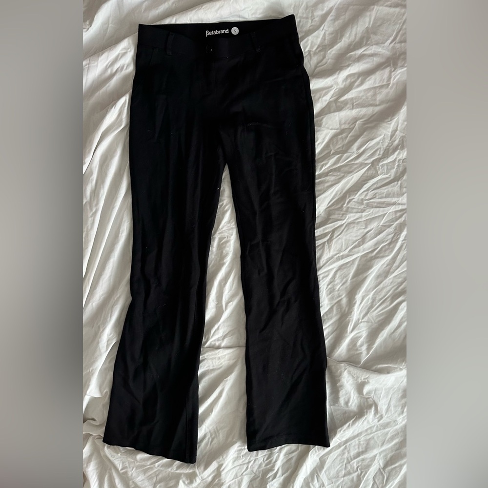 Betabrand Black Bootcut 2-Pocket Dress Pants Yoga Pants — Small